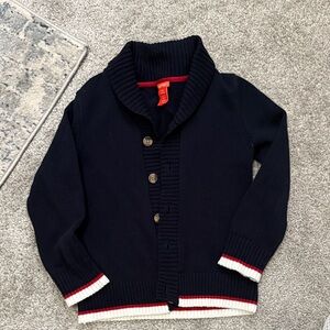Joe Fresh Navy Kids Sweater with Red and White Trim